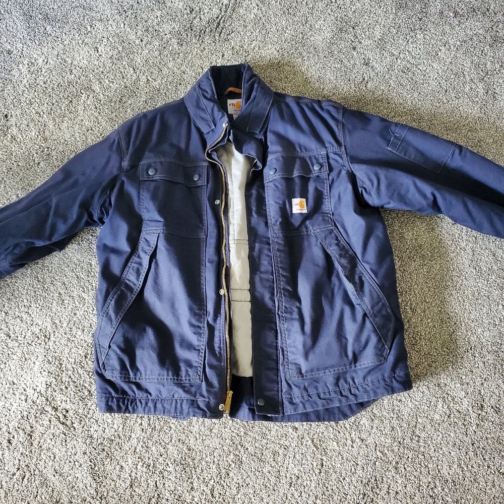 Carhartt Flame-Resistant Full Swing Quick Duck Coat for Men - Dark Navy - L